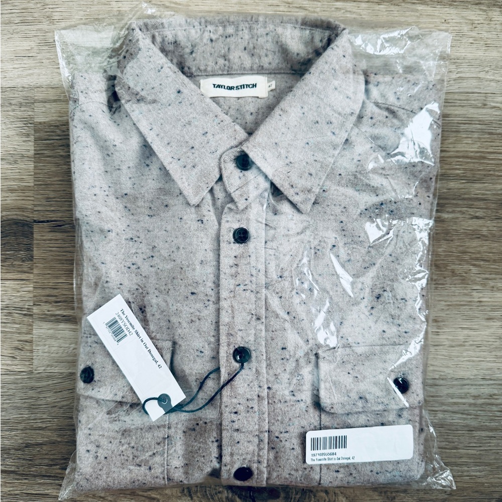 NWT Taylor Stitch Mens The Yosemite Shirt
in Oat Donegal Large 42 Limited Rare - Picture 3 of 10